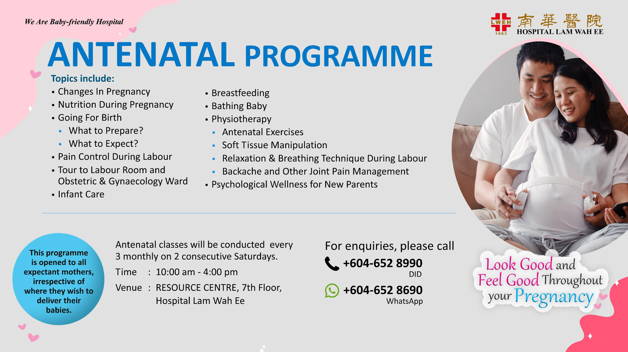 Antenatal Programme  Hospital Lam Wah Ee is an independent