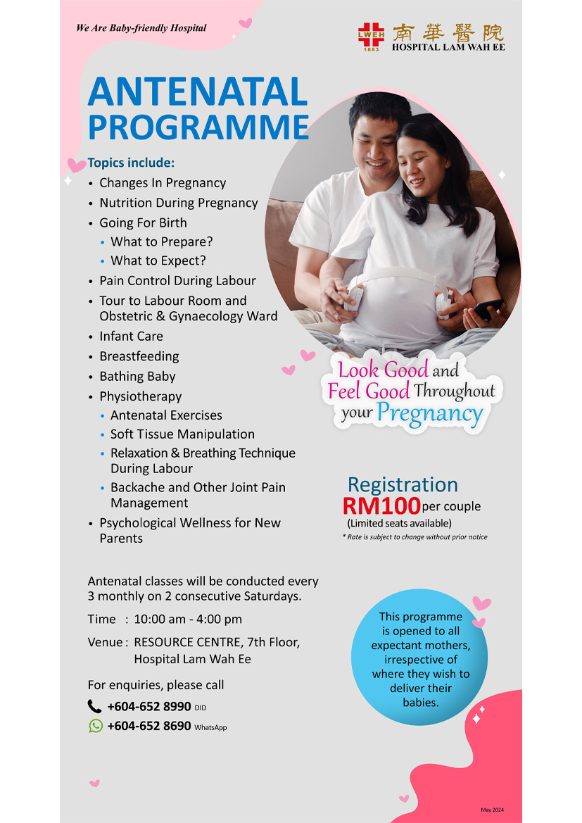 Antenatal programme Antenatal Class Look good and feel good throughout your pregnancy
